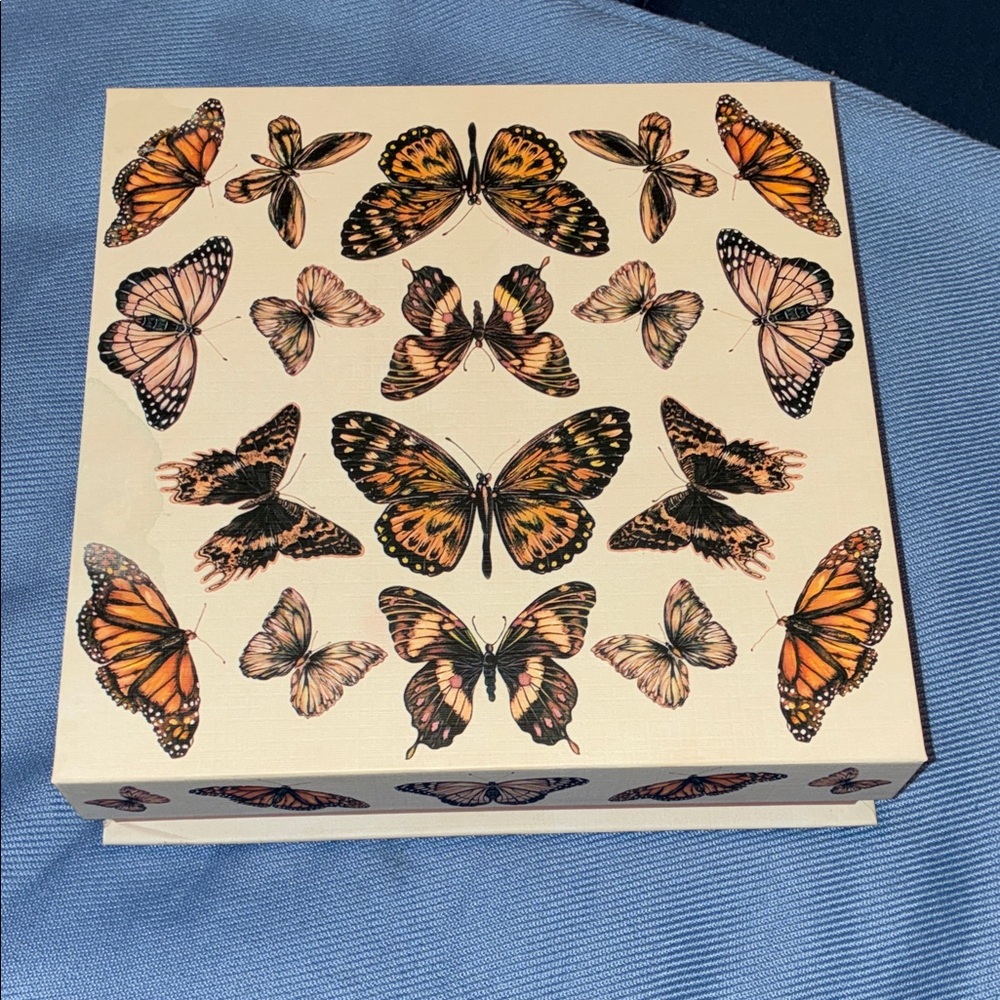 Punch Studio Butterfly Jewelry Box - Cream and Orange